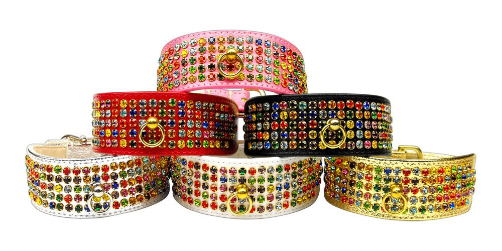 Collar para perros, cachorros y mascotas, "Conjunto de joyas de confeti de cinco filas"