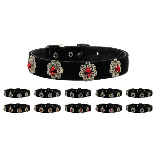 Collar para perros, cachorros y mascotas, "Pasadena Crystal Flower"