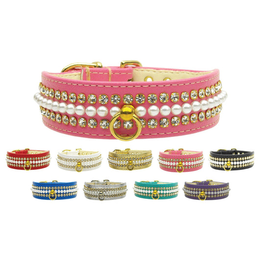 Collar para perros, cachorros y mascotas, "Mini Pearl &amp; Jewel"