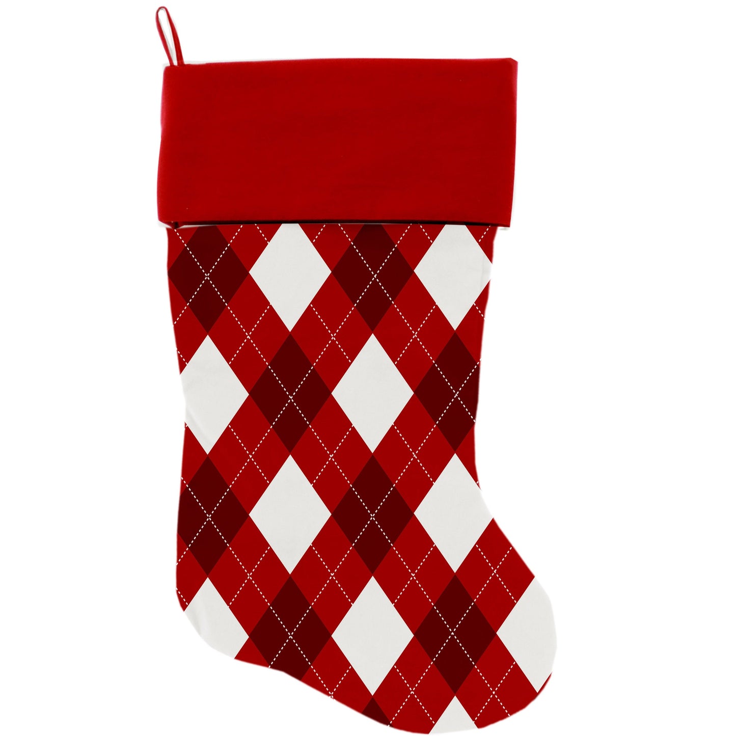 Christmas Velvet Stocking, "Christmas Plaids & Argyles Group" **Choose from 7 different patterns!**