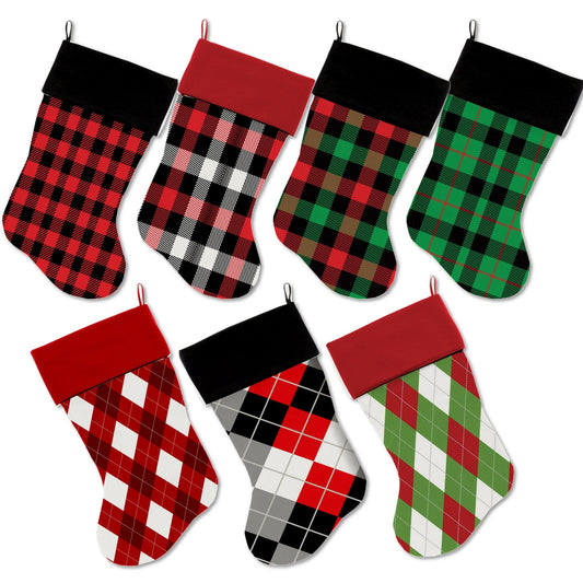 Christmas Velvet Stocking, "Christmas Plaids & Argyles Group" **Choose from 7 different patterns!**