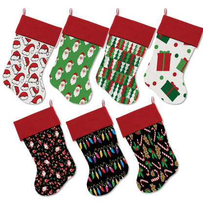 Christmas Velvet Stocking, "Santa Group" **Choose from 7 different patterns!**