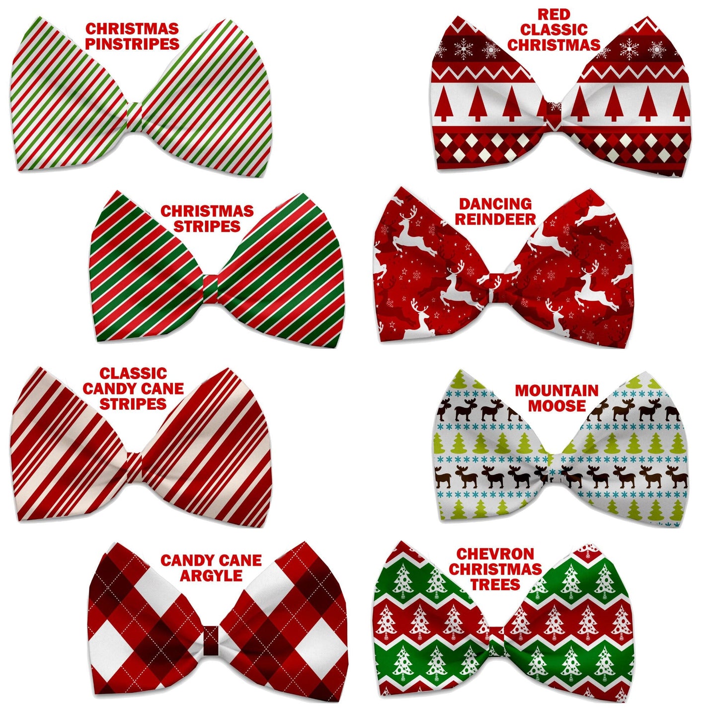 Pajaritas navideñas para mascotas, perros y gatos, "Candy Cane Lane Group" *¡Disponibles en 8 opciones de impresión diferentes!*