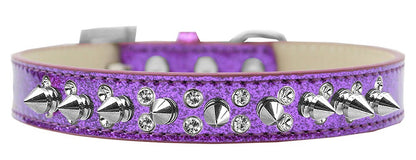 Dog, Puppy and Pet Ice Cream  Collar, "Double Crystal & Clear Spikes"