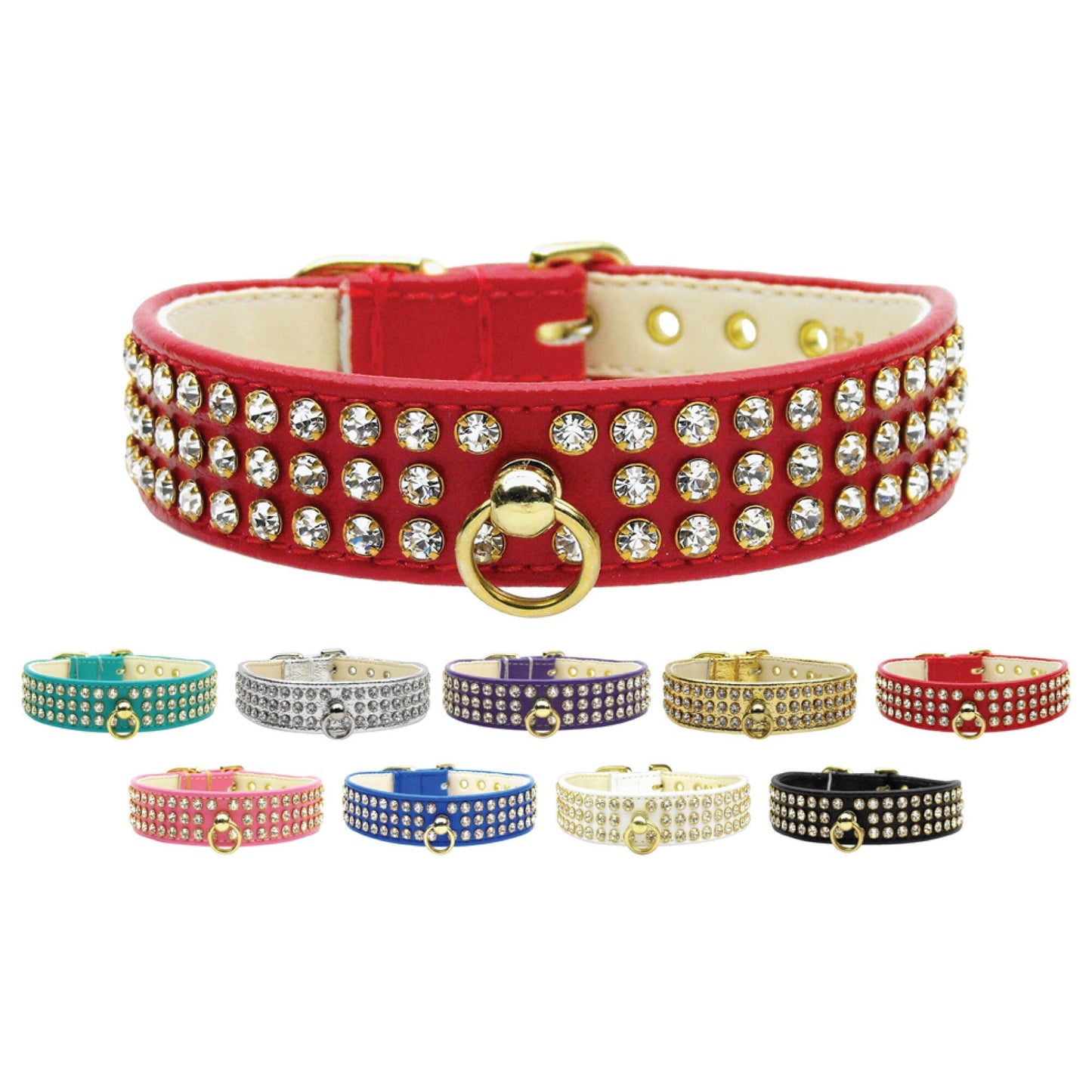 Collar para perros, cachorros y mascotas, "Conjunto de joyas de cristal transparente n.° 73"