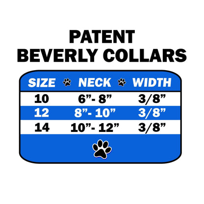 Collar para perros, cachorros y mascotas, "Patent Jewel Beverly"