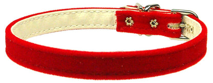 Collar liso para perros, cachorros y mascotas, terciopelo de 3/8"