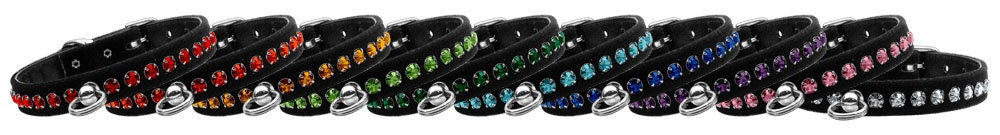 Collar para perros, cachorros y mascotas, "Black Velvet Crystal Elite"