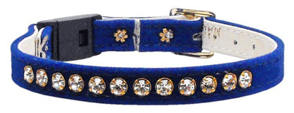 Collar de seguridad prémium para gatos, "Velvet One Row Rhinestone"