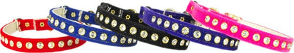 Collar de seguridad premium para gatos con banda, "Velvet One Row Rhinestone"