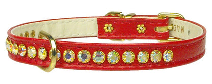 Collar para perros, cachorros y mascotas, "Conjunto de joyas Beverly con cristales de la aurora boreal"