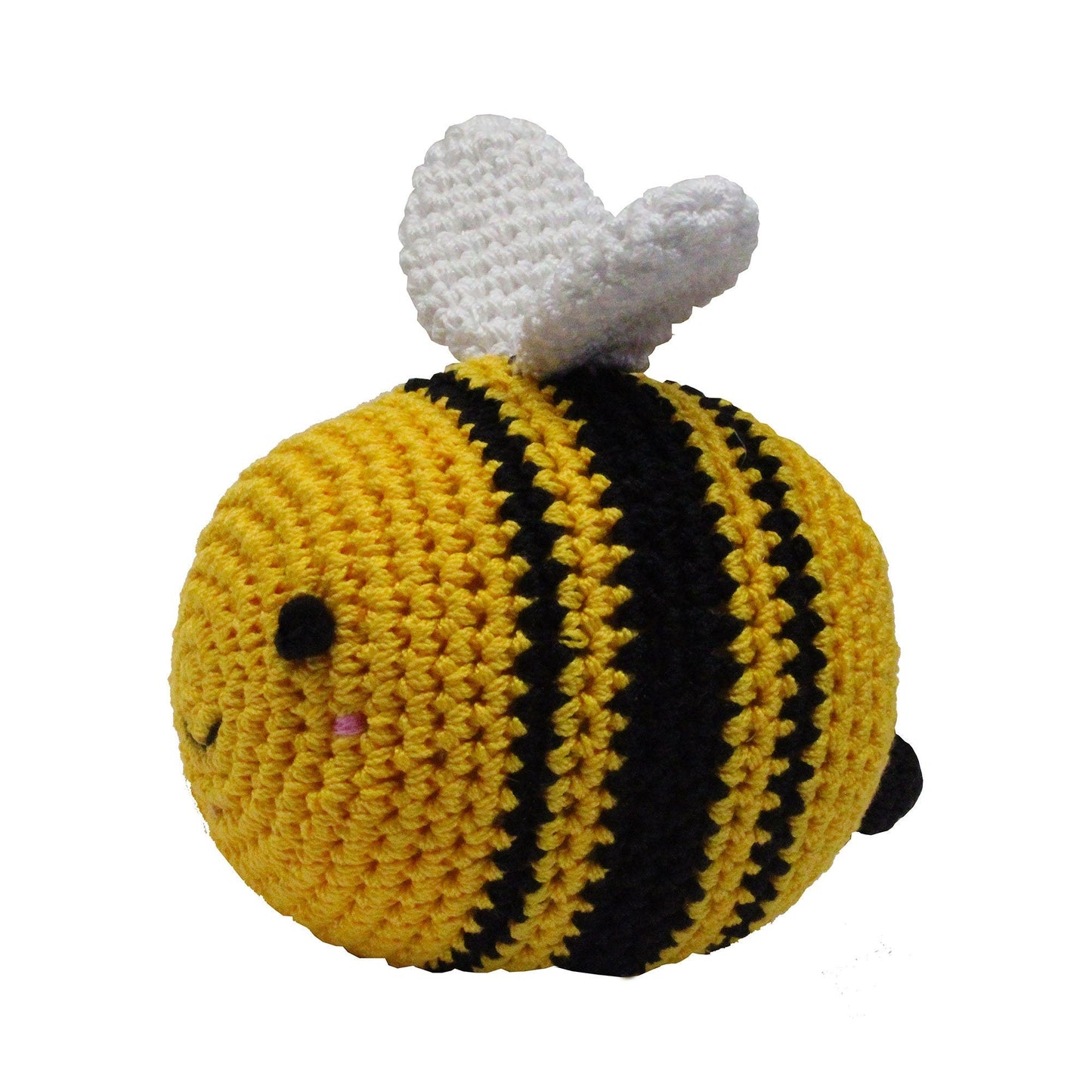 Juguete para perros, gatos y mascotas de algodón orgánico Knit Knacks, "Bizzy The Bee"