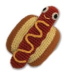 Knit Knacks Organic Cotton Pet & Dog Toys, "Food Collection" (Choose from: Hamburger, Hot Dog, Drumstick, Pizza, Soda, or Ice Cream Cone)