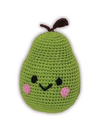 Knit Knacks Organic Cotton Pet & Dog Toys, "Fruits" (Choose from: Strawberries, Pear, Pineapple, Lemon, Chili Pepper, Avocado or Banana)