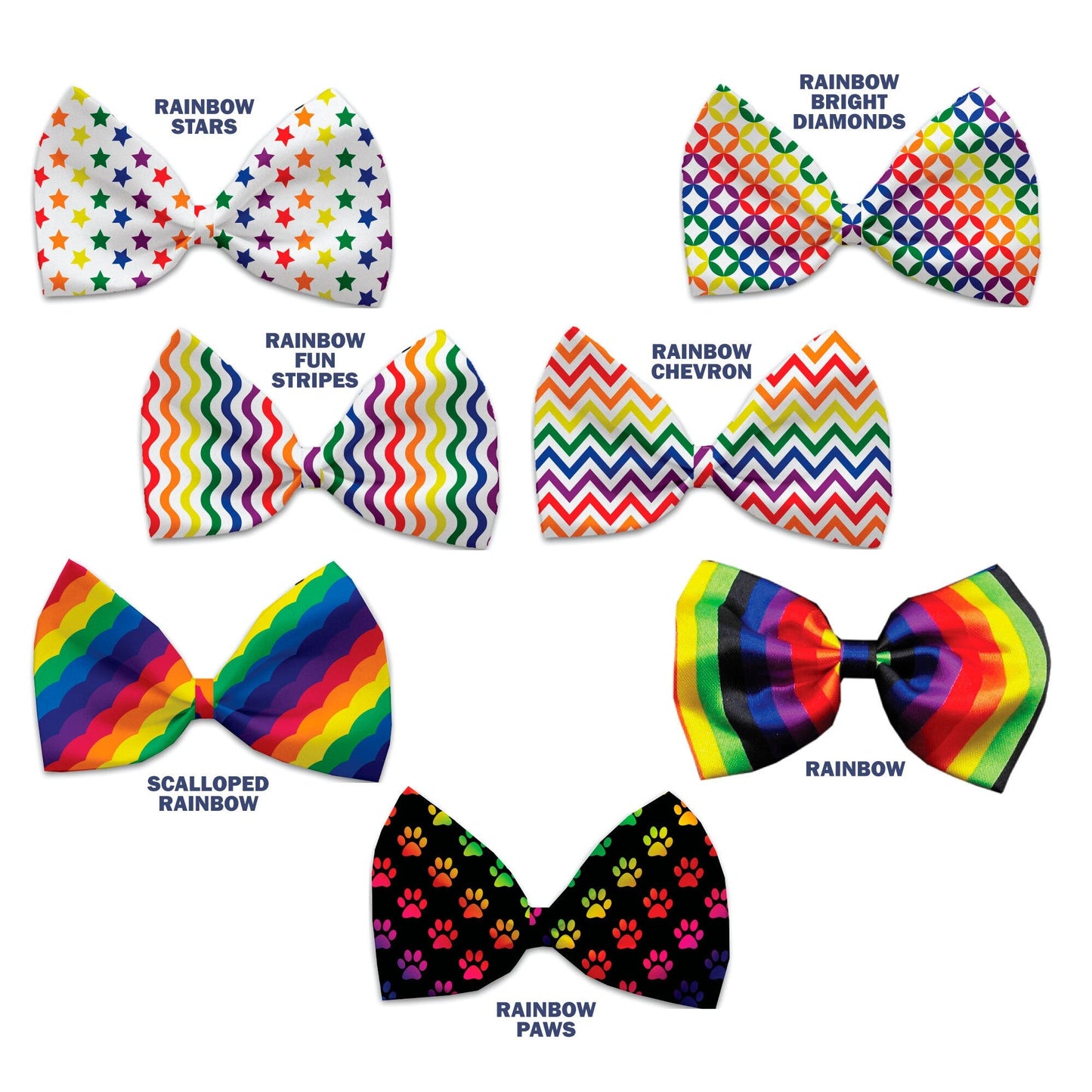 Pajaritas para mascotas, perros y gatos, "Rainbow Pride Group" *¡Disponibles en 7 opciones de patrones diferentes!*