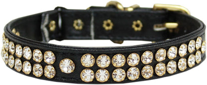 Collar de seguridad para gatos, "Two Row Clear Crystal Swank"