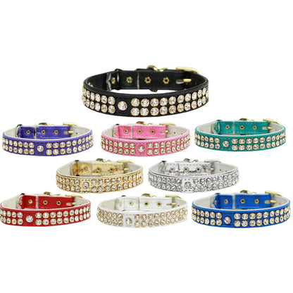 Collar de seguridad para gatos, "Two Row Clear Crystal Swank"