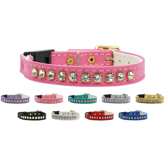 Collar con hebilla de seguridad para gatos, "One Row Rhinestone"