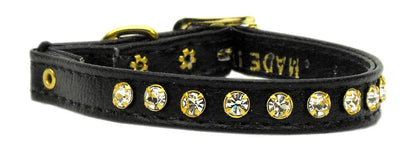 Collar de seguridad para gatos con banda, "One Row Clear Crystal"