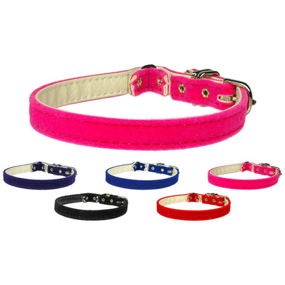 Collar de seguridad para gatos de primera calidad, liso, "terciopelo, sin costuras"