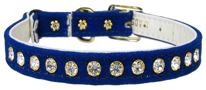 Collar de seguridad premium para gatos con banda, "Velvet One Row Rhinestone"