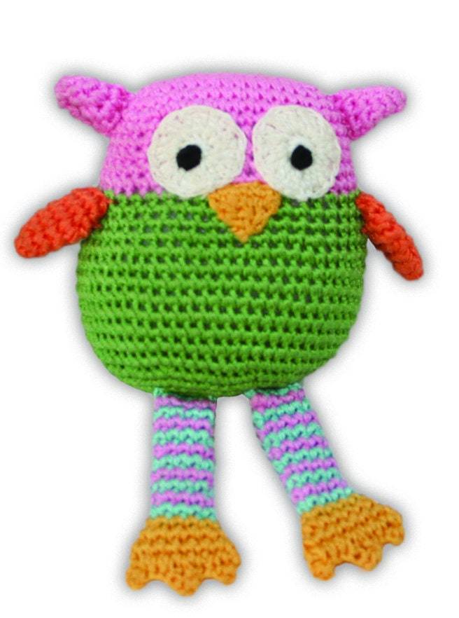 Knit Knacks Organic Cotton Pet, Dog Toys (Choose from: Pig, Fox, Owl, Guinea Pig or Triceratops)