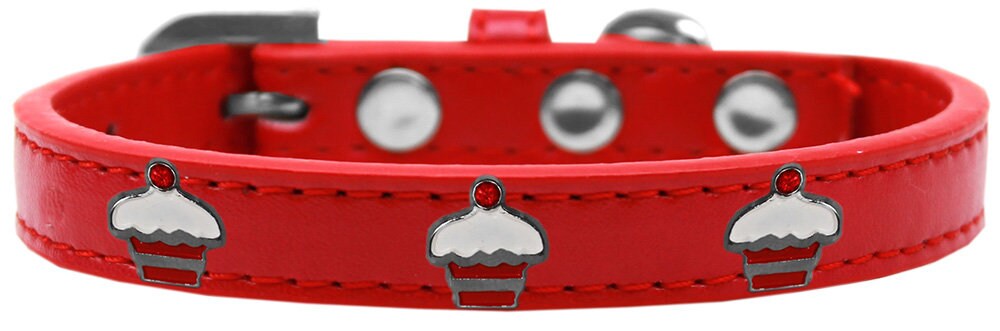 Collar de moda para perros, cachorros y mascotas, "Red Cupcake"