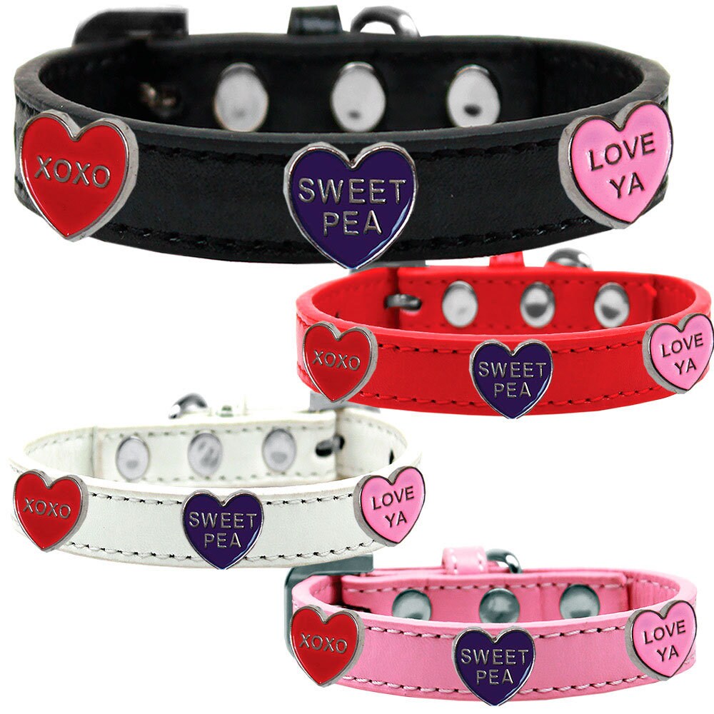 Collar de moda para perros, cachorros y mascotas, "Conversation Hearts"