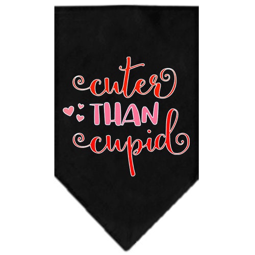 Bandana para mascotas y perros serigrafiada con la frase "Cuter Than Cupid"