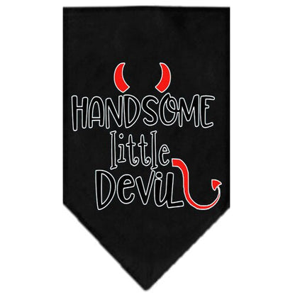 Bandana para mascotas y perros serigrafiada con la frase "Handsome Little Devil"