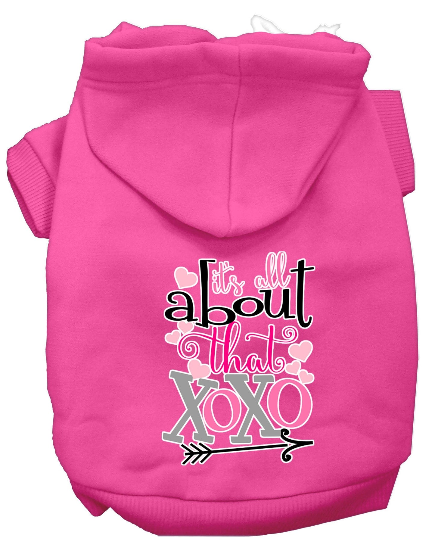 Pet, Dog & Cat Hoodie Screen Printed, "All About That XOXO"