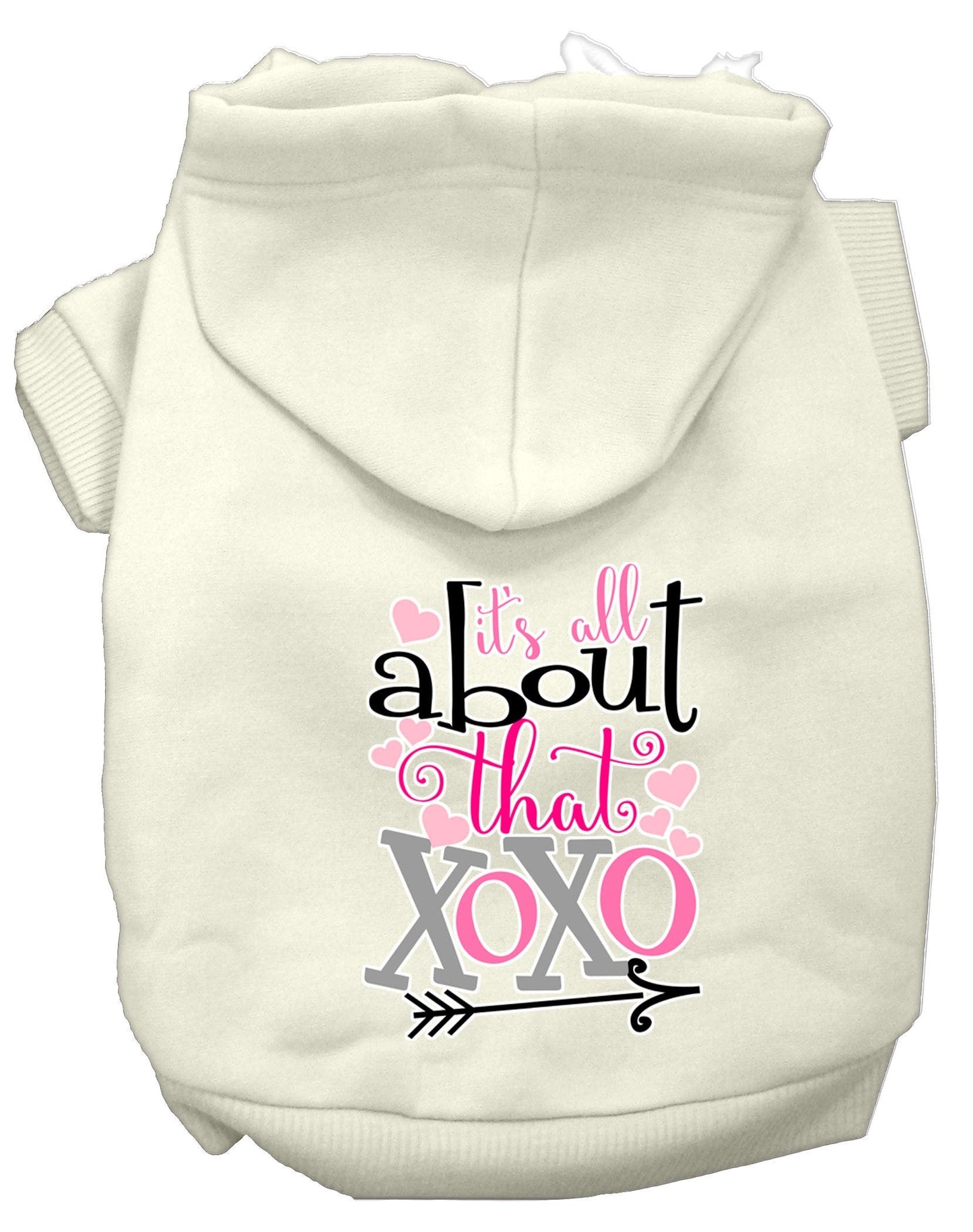 Pet, Dog & Cat Hoodie Screen Printed, "All About That XOXO"