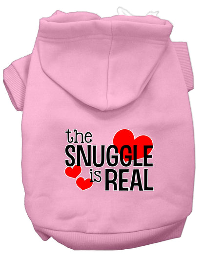 Sudadera con capucha para mascotas, perros y gatos serigrafiada con la frase "The Snuggle Is Real"