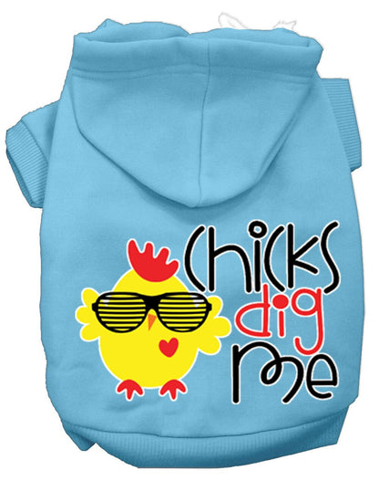 Pet, Dog & Cat Hoodie Screen Printed, "Chicks Dig Me"