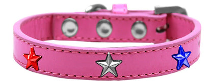 Collar de moda para perros, cachorros y mascotas Widget, "Estrellas rojas, blancas y azules"