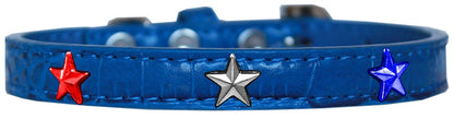 Collar de diseño Croc Widget para perros, cachorros y mascotas, "Estrellas rojas, blancas y azules"