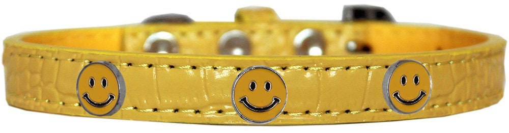 Collar con diseño de cocodrilo para perros, cachorros y mascotas, "Happy Face"