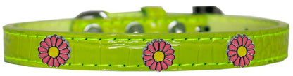 Collar con diseño de cocodrilo para perros, cachorros y mascotas, "Pink Daisies"