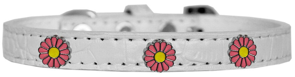 Collar con diseño de cocodrilo para perros, cachorros y mascotas, "Pink Daisies"