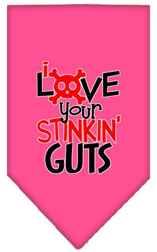 Bandana para mascotas y perros serigrafiada con la frase "Love Your Stinkin Guts"