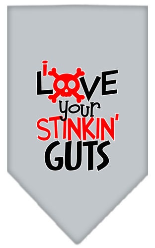 Bandana para mascotas y perros serigrafiada con la frase "Love Your Stinkin Guts"