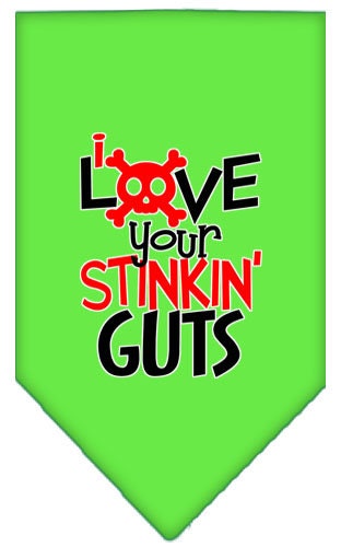 Bandana para mascotas y perros serigrafiada con la frase "Love Your Stinkin Guts"