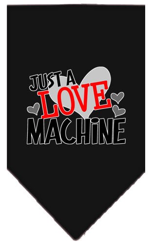 Bandana para mascotas y perros serigrafiada con la frase "Love Machine"