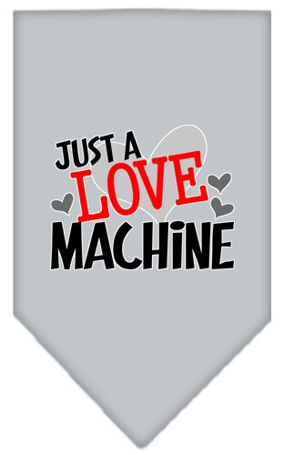 Bandana para mascotas y perros serigrafiada con la frase "Love Machine"