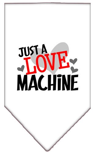 Bandana para mascotas y perros serigrafiada con la frase "Love Machine"