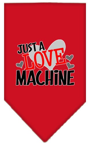 Bandana para mascotas y perros serigrafiada con la frase "Love Machine"