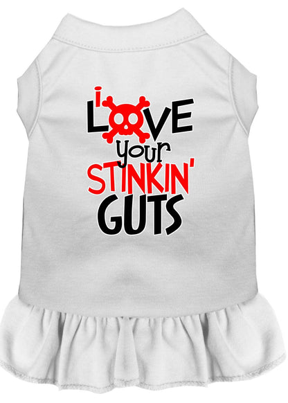 Dog Dress, Pet Dog & Cat Dress Screen Printed, "Love Your Stinkin Guts"