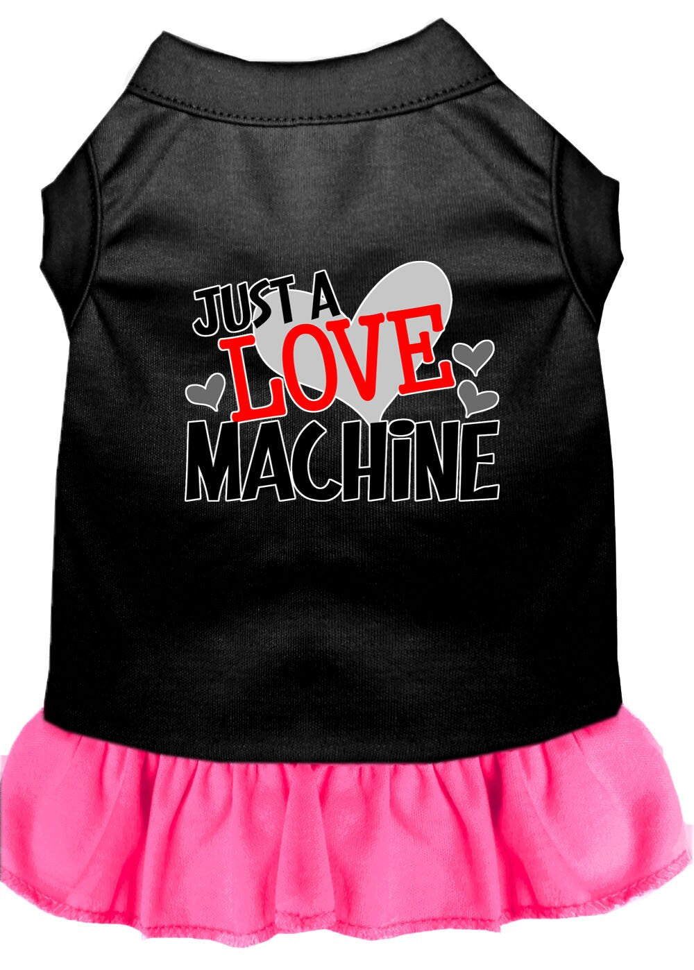 Dog Dress, Pet Dog & Cat Dress Screen Printed, "Just A Love Machine"