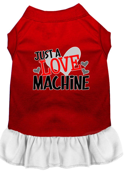 Dog Dress, Pet Dog & Cat Dress Screen Printed, "Just A Love Machine"