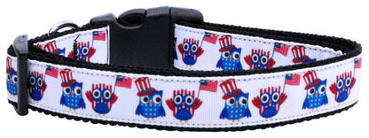 Collar o correa de nailon para perros y gatos, "American Owls"